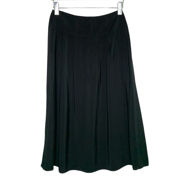 Whistles 6 Womens Black Midi Skirt 4 Button A Line Pleated Prairie - Picture 2 of 8
